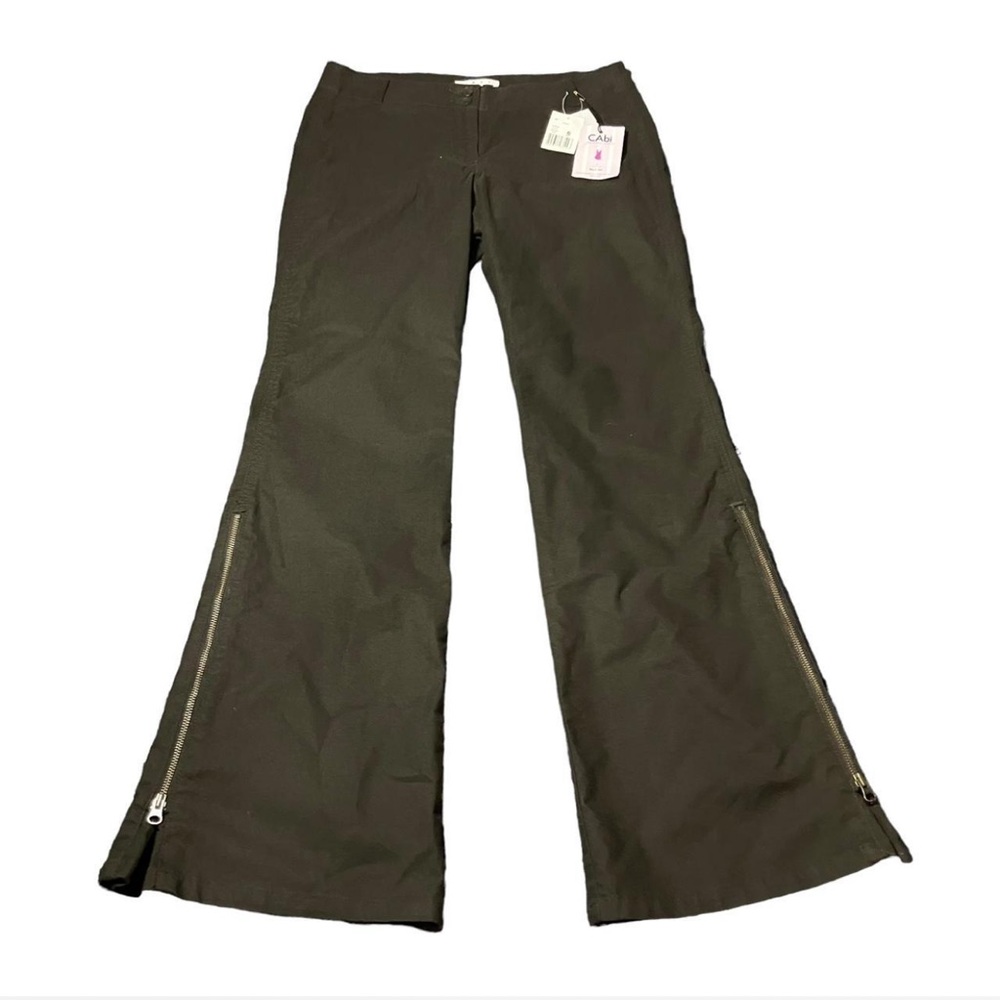 Deadstock olive green zipper flares - Cabi label & size 6